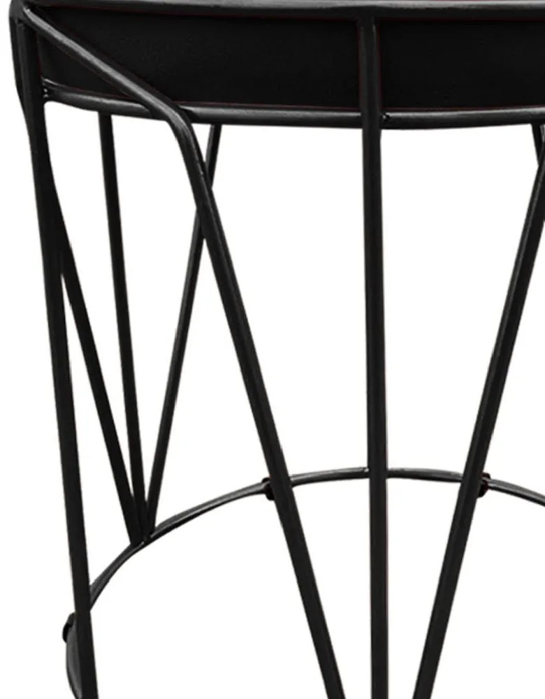 Puff Multiuso com Mesa Babu 2 em 1 Suede Base Preto D'Rossi - Preto