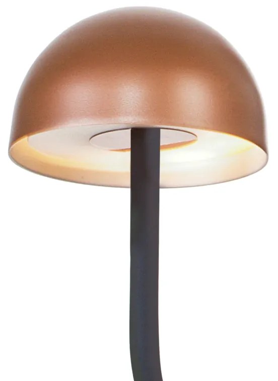 Plafon Mushroom 66,5X14X29Cm Metal Alumínio E Vidro 3Xg9 - Old Artisan... (PRETO / COBRE BRILHO)