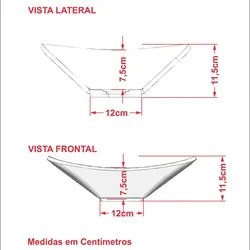 Cuba Pia de Apoio para Banheiro Retangular Luxo 38 C08 Branco - Mpozen