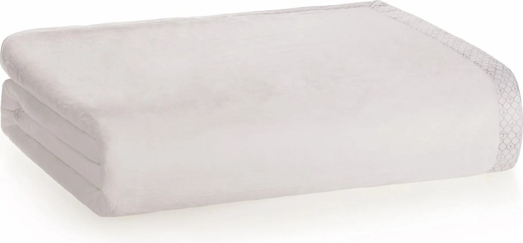 Cobertor Trussardi 100% Microfibra Aveludado Piemontesi Casal - Branco