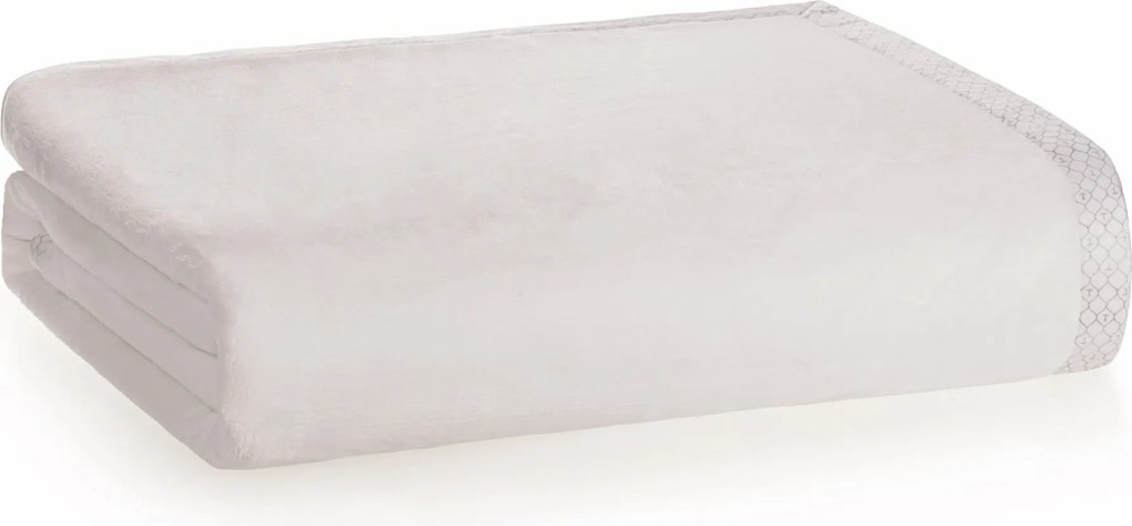 Cobertor Trussardi 100% Microfibra Aveludado Piemontesi King - Branco