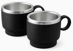 Kit 2 Xícaras para Café Tramontina em Aço Inox Preto 80 ml