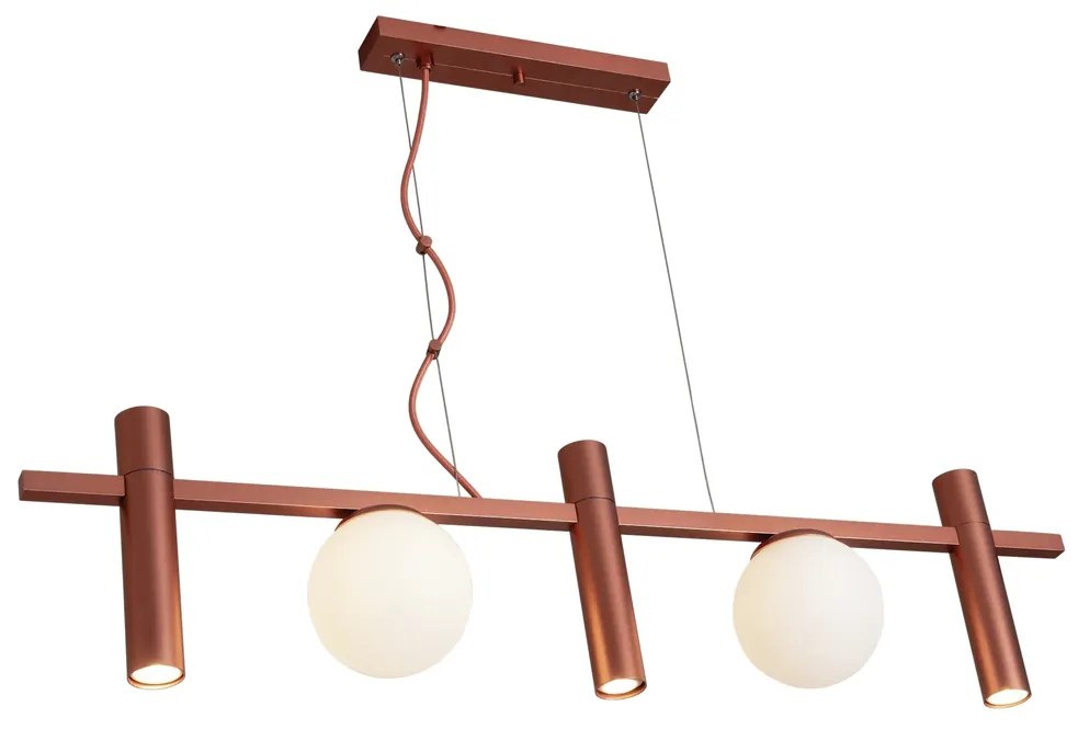 Pendente Miscela 12X20X85Cm Tubo E Globo Ø12Cm 3Xmr11 / 2Xg9 - Usina 1... (PT / OX-P - Preto Texturizado / Ônix Polido Brilho, Cristal (Transparente))