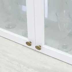 Cristaleira 2 Portas de Vidro 2 Gavetas 100% MDF Americana Branco HP -