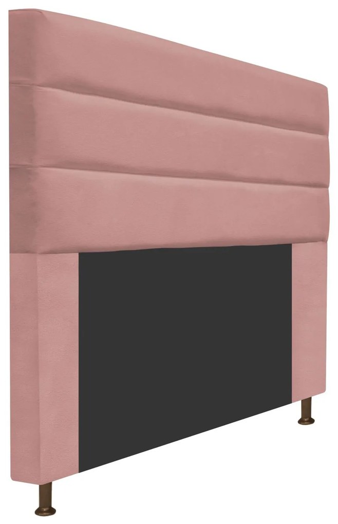 Cabeceira Estofada Turim 160 cm Queen Size Suede Rosê - ADJ Decor