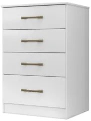 Cômoda Para Quarto 61cm Com 4 Gavetas Miriad Branco Z17      - Mpozena