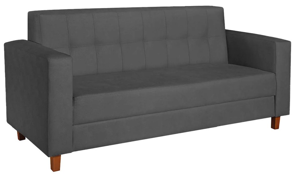 Sofá 2 Lugares Denver Linho Chumbo - ADJ Decor