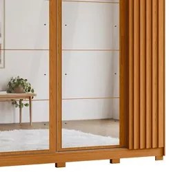 Guarda Roupa Casal 4 Portas 8 Espelhos Jacarandá Flex Cinamomo/Off Whi