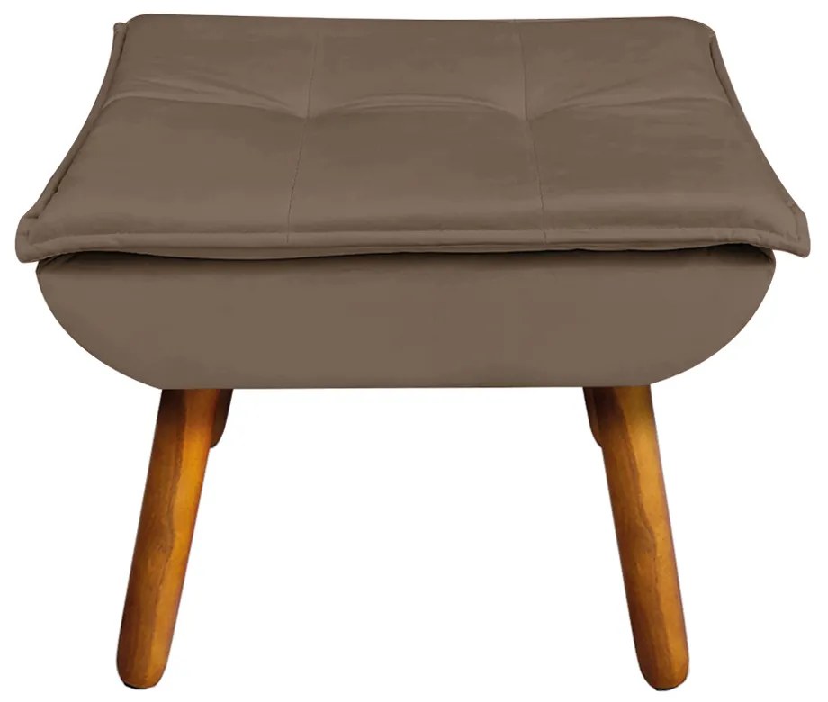 Puff Banqueta Decorativo Pé Palito Opala Veludo Marrom D03 - D'Rossi