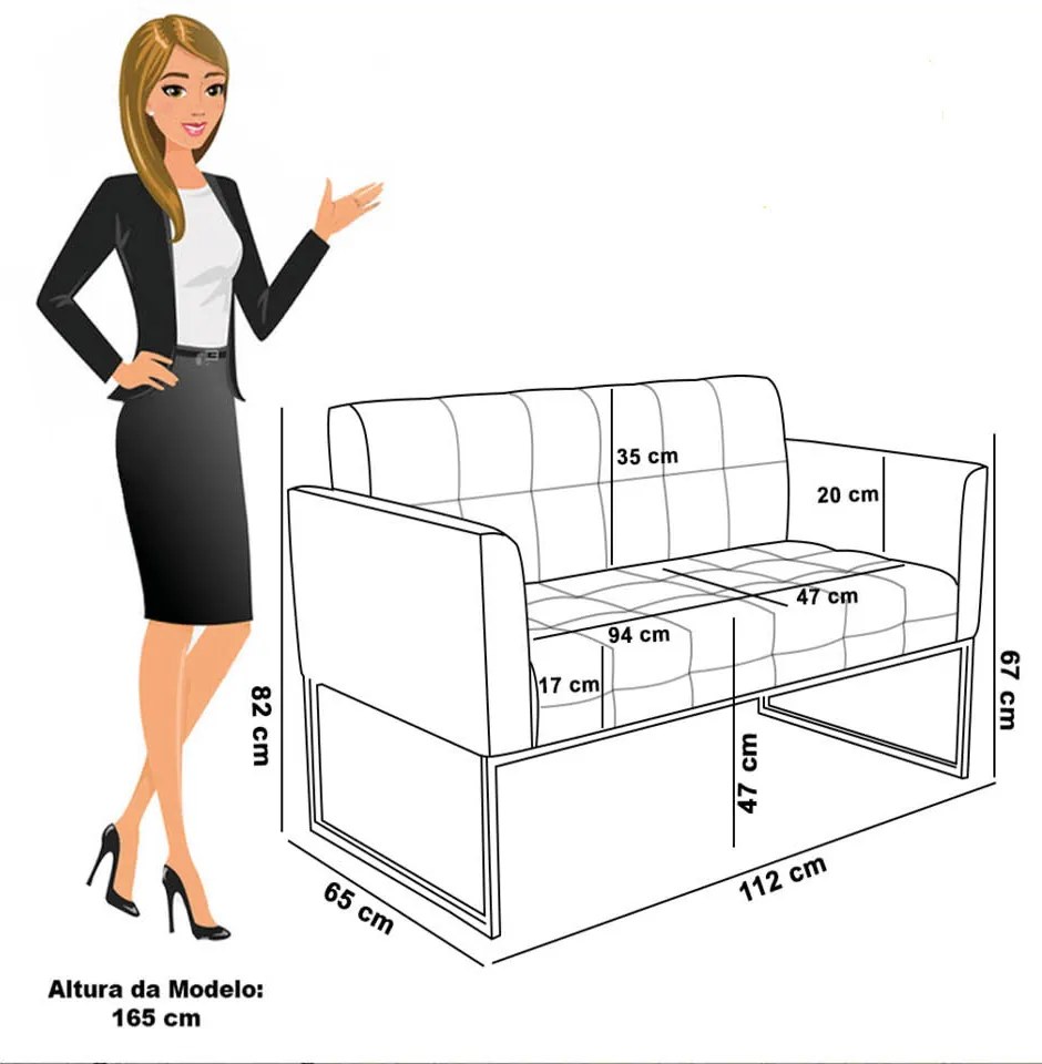 Sofá Namoradeira Elisa Veludo Rosê Base Metálica Industrial Preto D03 - D'Rossi