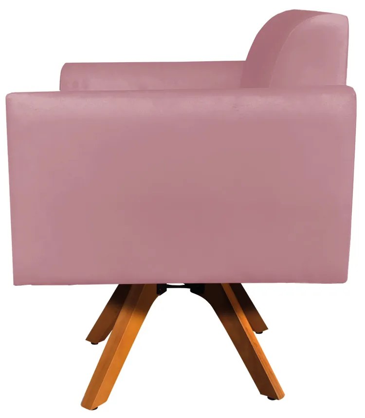POLTRONA GIRATORIA MARISA SUEDE ROSE BAS
