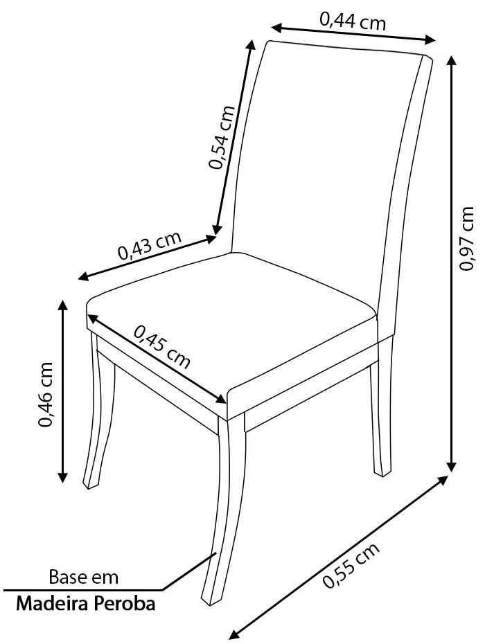 Conjunto 2 Cadeiras Raquel para Sala de Jantar Base de Eucalipto Suede Cinza