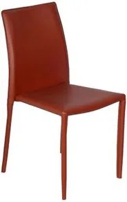 Cadeira Glam Estofada Terra Cota Empilhável Or Design Metal PU