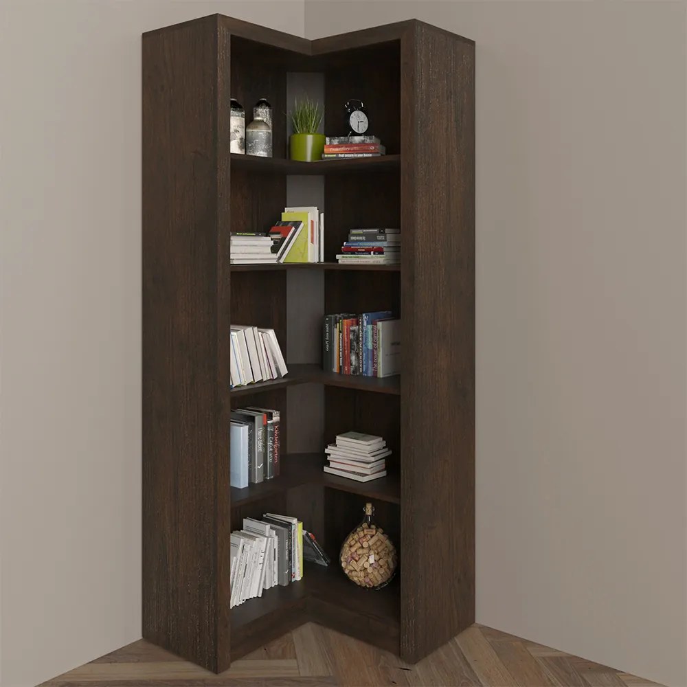 Armário Estante de Canto Alto para Escritório Home Office ME4132 MDP Rustico G69 - Gran Belo