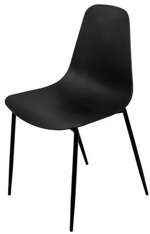 Cadeira Ancara Assento em Polipropileno Preta e Base Metal - 71477 Sun House
