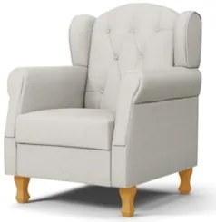 Kit 02 Poltronas de Amamentação Pés Madeira Lucy Z39 Linho Off White -