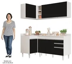 Armário de Cozinha Modulado de Canto Direito 4 Peças CP38 Balcão com T