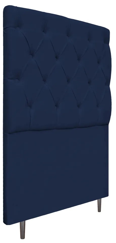 Cabeceira Estofada Liverpool 90 cm Solteiro Suede Azul Marinho - ADJ Decor