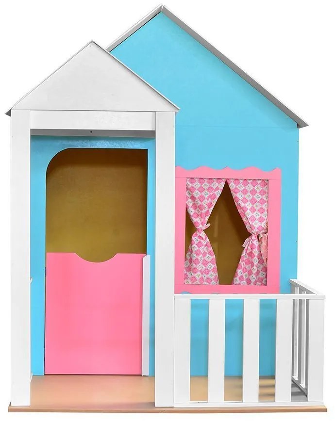 Casinha de Brinquedo com Cercado Azul/Rosa L12 - Gran Belo