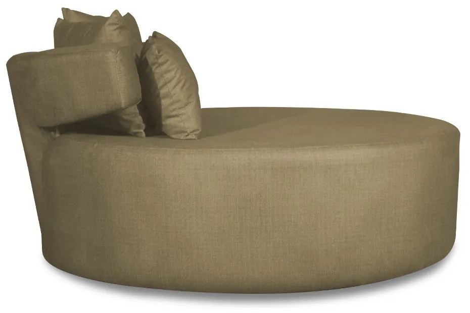 Sofá Puff Poltrona Eva Redondo 02 Lugares Suede Nude