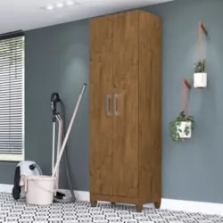 Kit 2 Armários Multiuso Organizador 2 Portas Astrid Z17 Castanho Wood