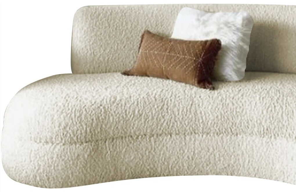 Sofá Divã Curvo Sala de Estar Maria 180 cm Bouclé - ADJ Decor