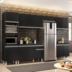 Cozinha Modulada 6 Módulos Composição 8 Preto - Lumil Móveis
