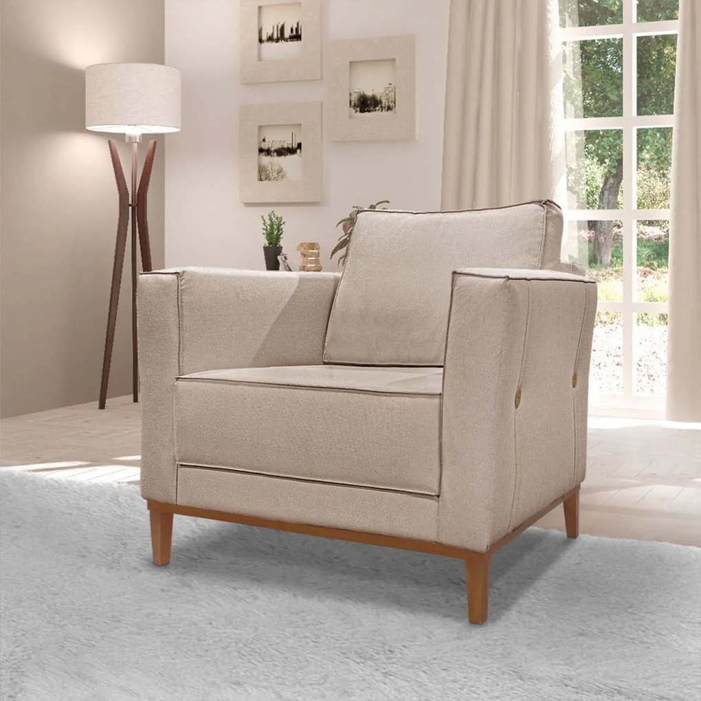 Kit 02 Poltronas Escritório Recepção Sala Dinamarca SPZ Linho - ADJ Decor