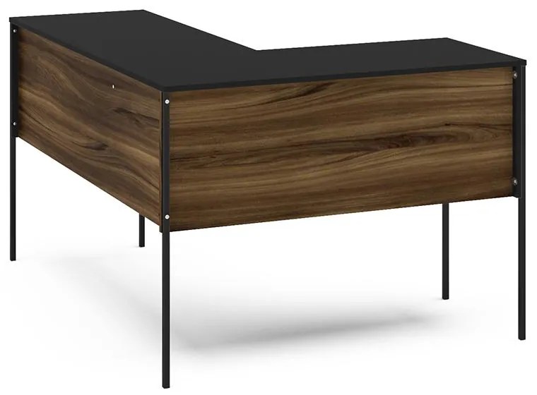 Mesa De Canto Em L Escritório Maiorca - Preto New Avelã