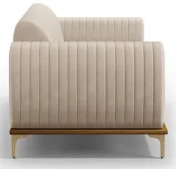 Sofá 150cm 2 Lugares Base Gold Molino D06 Suede C-309 Bege - Mpozenato