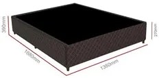 Base Para Cama Box Casal 138cm Poliéster Bordado New York Marrom - Gaz
