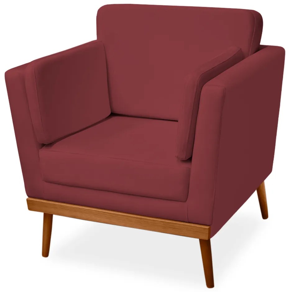Poltrona Decorativa Siena Veludo Bordo