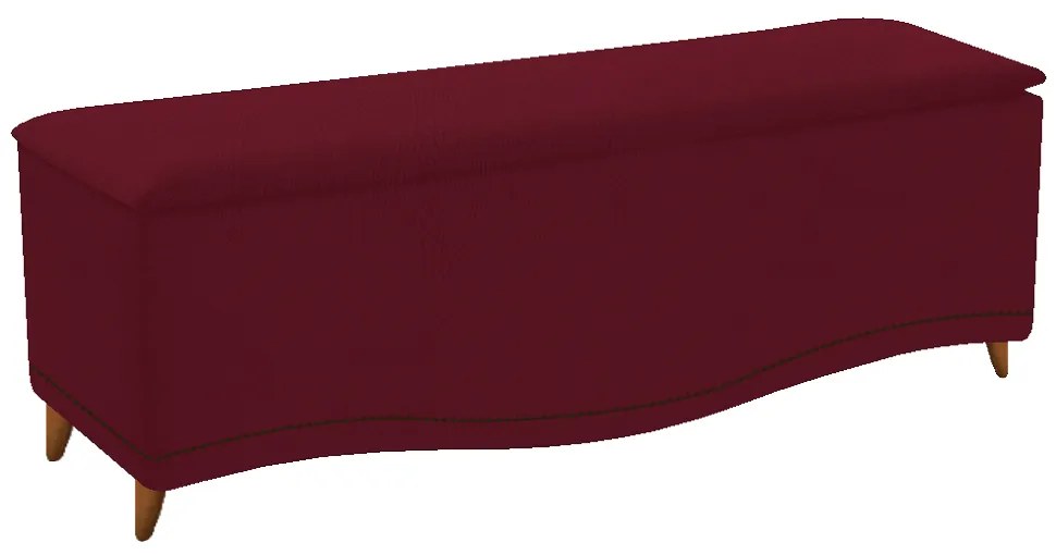 Calçadeira Estofada Yasmim 140 cm Casal Suede Bordô - ADJ Decor