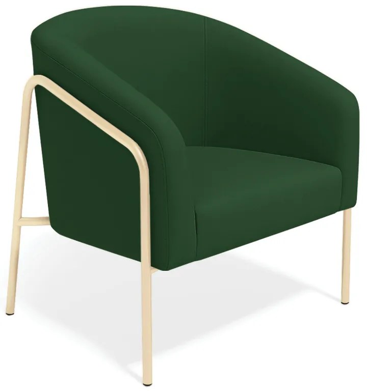 Poltrona Sala Industrial Alta Champanhe Stella Suede D03 - D'Rossi - Verde