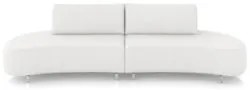 Sofá 3 Lugares 200cm Orgânico Pé Ferro Nagai Bouclê Branco Z55 - Mpoze