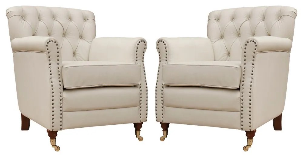 Kit 02 Poltronas Decorativas Sala de Estar Níger Pés Príncipe Off White G58 - Gran Belo