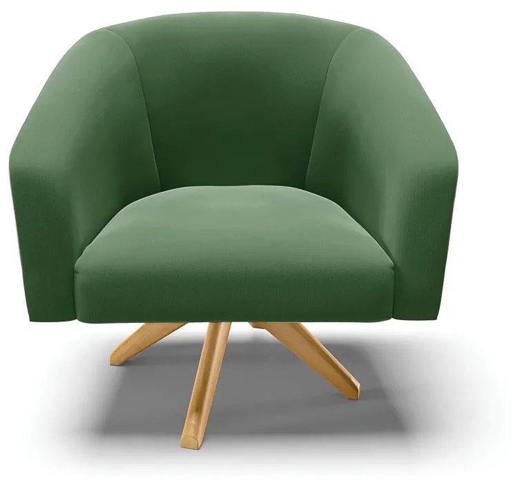 Poltrona Decorativa Giratória MA30 Stella Suede Verde D03 - D'Rossi