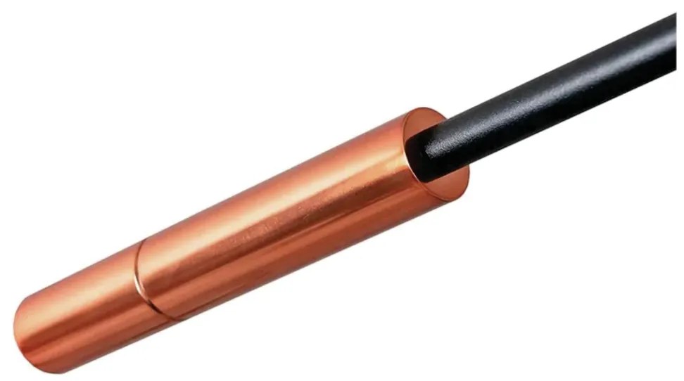 Coluna Viga 11,5X27X130Cm 01Xg9 Globo Ø12Cm - Usina 50045/1 (CB-M - Cobre Metálico, Branco (Fosco))