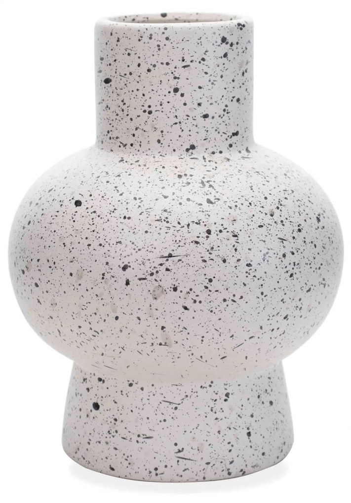 Vaso Decorativo em Cerâmica Flocos Branco 20x13 cm - D'Rossi