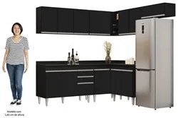 Armário de Cozinha Modulado de Canto 7 Peças CP20 Balcão com Tampo Pre