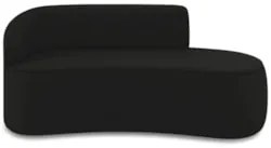 Sofá 3 Lugares 180cm Wendi e Poltrona Steve Suede Preto I01  - Mpozena