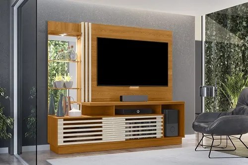 Home Theater Frizz Plus Cinamomo/Off White – Madetec Móveis