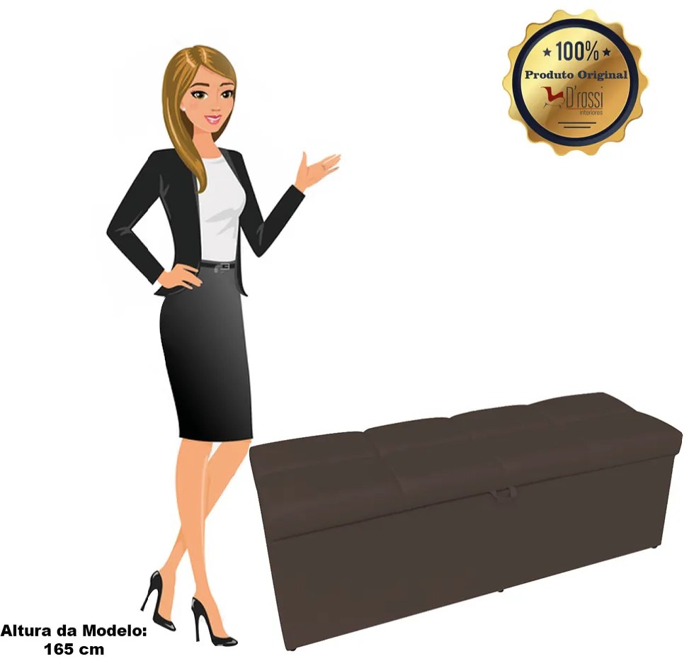 Calçadeira Nina 140 cm Suede D'Rossi - Marrom