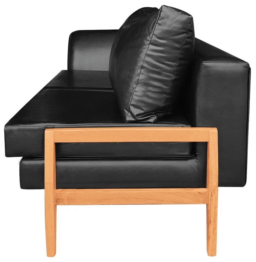 SOFA 2 LUGARES JUDY CORANO BASE MADEIRA DROSSI - Preto