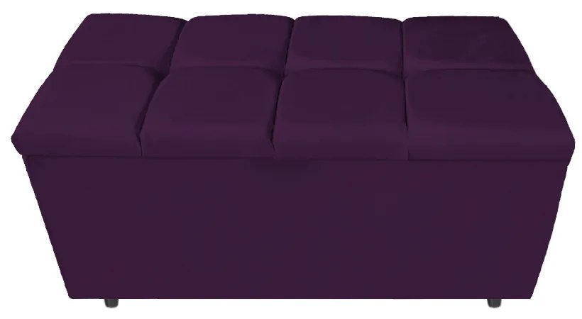 Calçadeira Estofada Manchester 90 cm Solteiro Suede Roxo - ADJ Decor