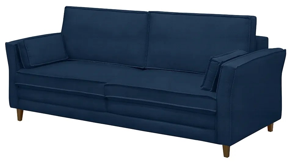 Sofá Decorativo Living 2 Lugares 180cm Coach Veludo Azul G22 - Gran Belo