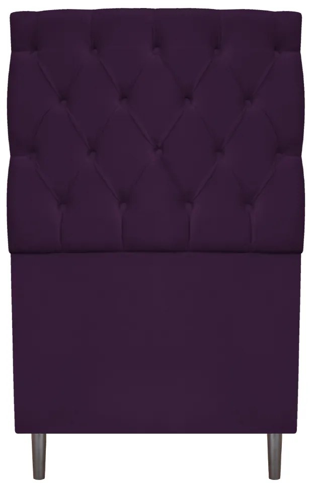 Kit Cabeceira e Calçadeira Liverpool 90 cm Solteiro Suede Roxo - ADJ Decor
