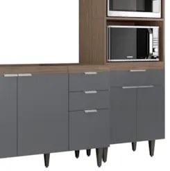 Armário de Cozinha CP02 Para Pia 120cm Pérola Z34 Freijó/Grafite - Mpo
