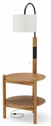 Mesa de Cabeceira Olaria C/ Luminaria Cor Champagne C/ Preto 140cm - 74519 Sun House