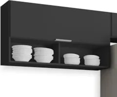 Armário de Cozinha CP03 Com Pia 100cm Pérola Z34 Preto      - Mpozenat
